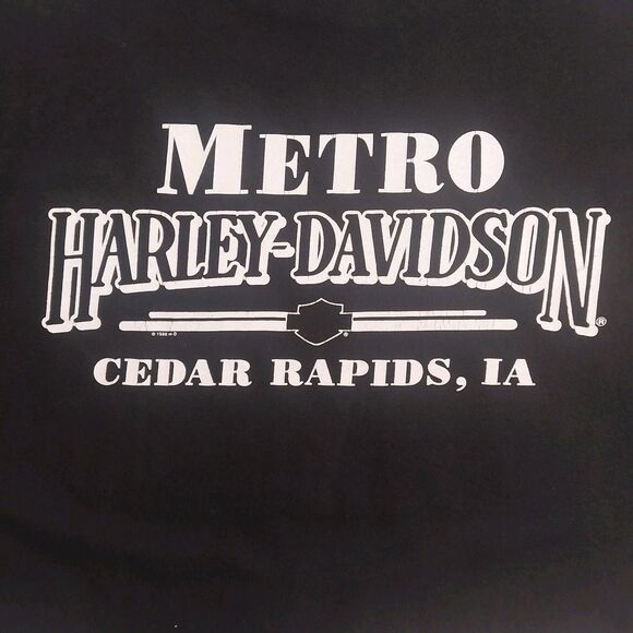 Vintage 1998 Harley-Davidson Cedar Rapids Iowa Black T Shirt Size XL - Picture 7 of 8